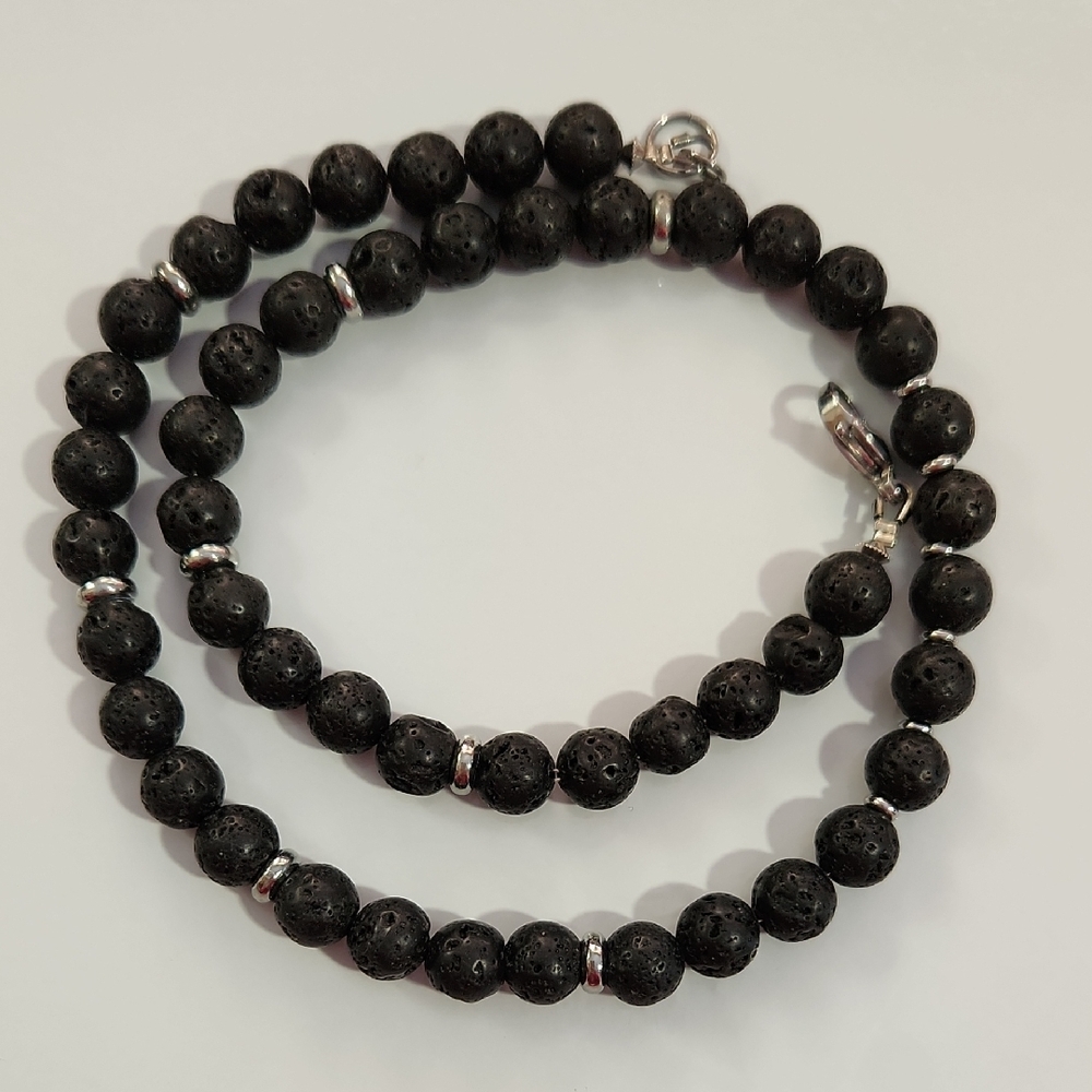 Black Lava Stone Necklace